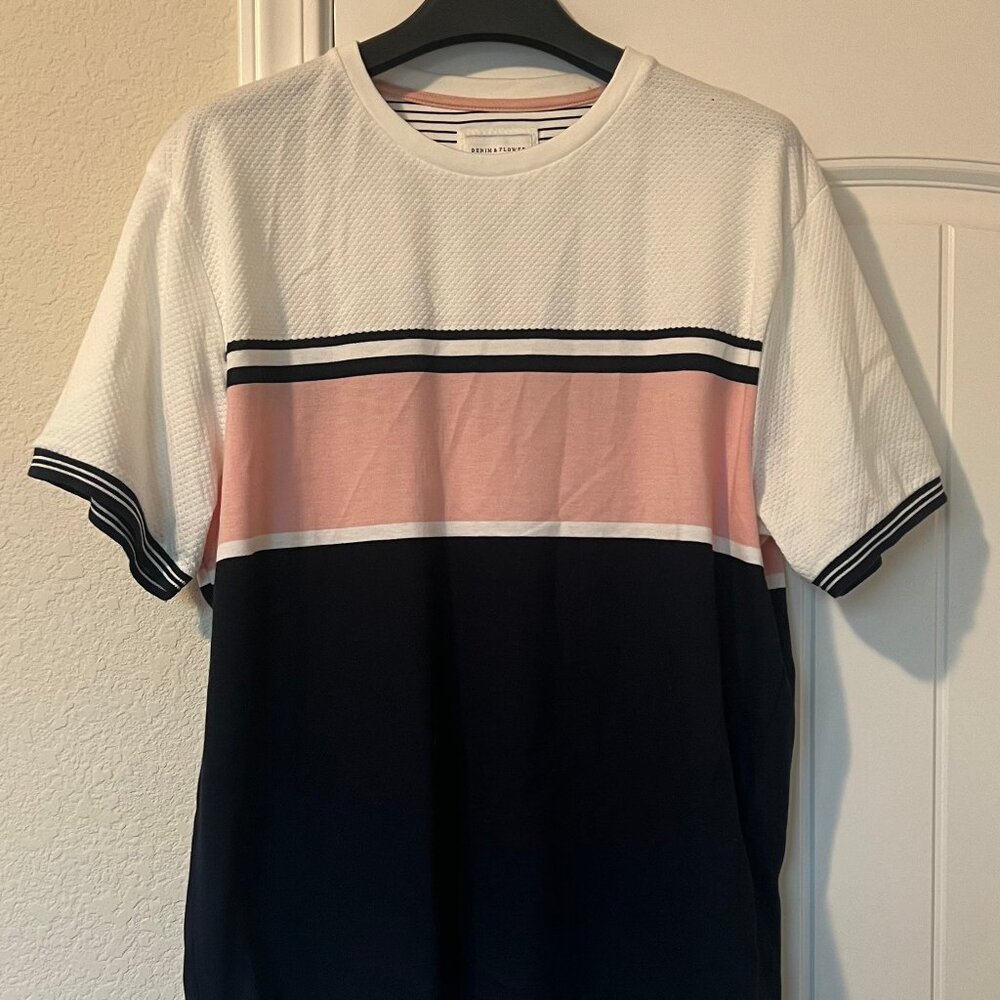Mens Denim & Flower Knit T-Shirt Size XL NWT
